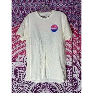 Hollister Shirt White Pink Blue Size Large